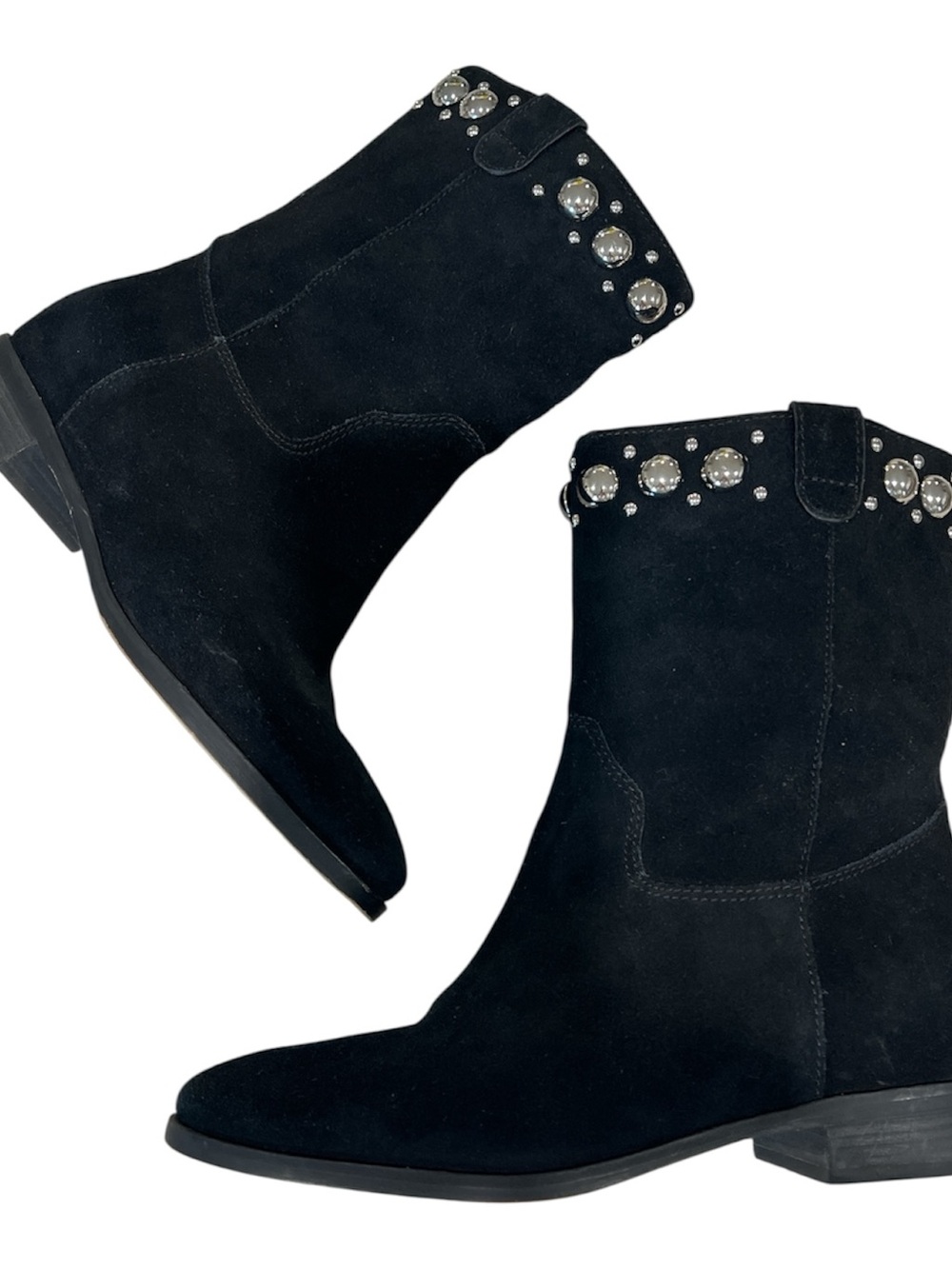 Michael Kors Black Suede Studded Ankle Boots